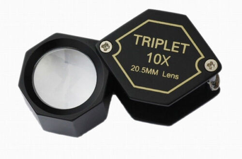 HEXAGONAL TRIPLET LOUPE 10X 20.5mm HIGH QUALITY IN UK B - Afbeelding 1 van 1