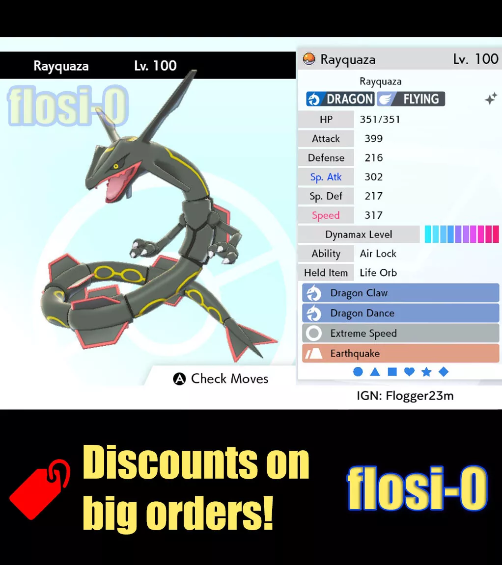 Ultra Shiny 6IV RAYQUAZA / Pokemon Sword and Shield / Hoenn 