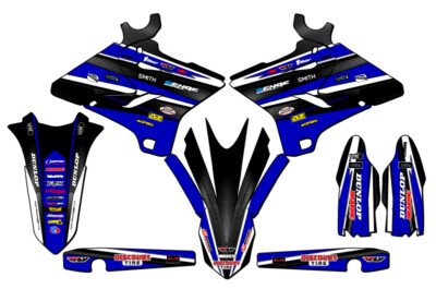 2016-2021 YZ 250X VIGOR Blue Senge Graphics Kit Compatible with Yamaha