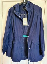 Womens Brand New Tags Debenhams Maine Waterproof Hooded Parka Coat Uk 12 Navy