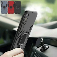 Metal Magnetic Case Cover With Car Ring Holder Buckle For iPhone XS Max/8 7 Plus