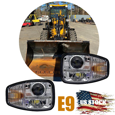 #ad E9 Pair LED Headlights With Turn Signal Lamp High Low Beam For Volvo JCB Loader $244.00