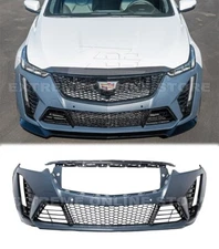 Front Conversion Bumper Fits 20-Up Cadillac CT5 Blackwing Style w/ Lip Fog Cover