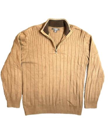 Method Sweater Womens 2XL XXL Brown 1/4 Zip Mock Neck Ribbed Knit Pullover Brown