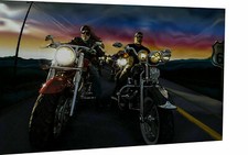 Quadri su tela biker moto percorso 66 quadri murali - stampa artistica alta qualità