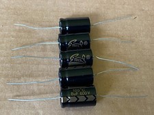 5 New Supertech 8 uf 600v Axial Capacitors Guitar Tube Amp  Radio Caps Qty 