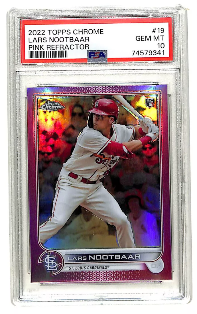 2022 Topps Chrome #19 Lars Nootbaar Pink Refractor Rookie Card PSA 10 Cardinals