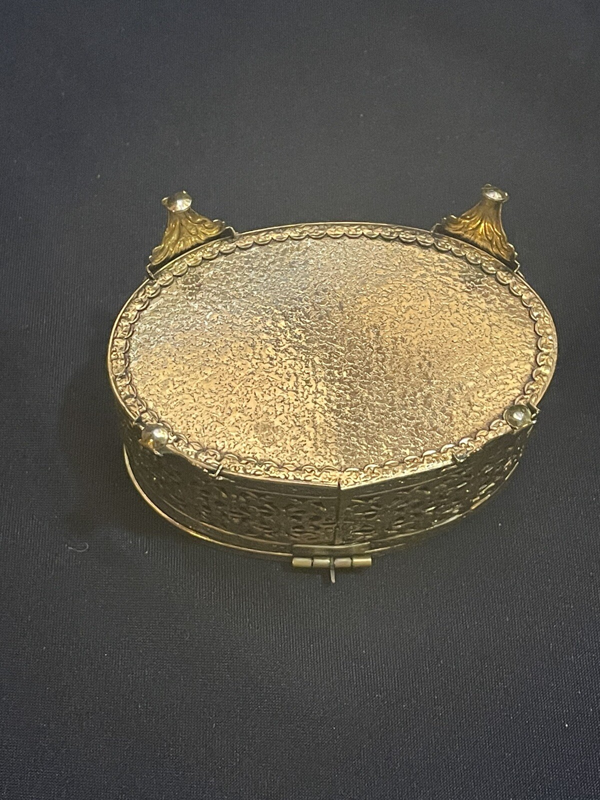 Vintage Stylebuilt Accessories 24K Gold Plated Jewelry Box Trinket beveled glass eBay