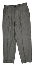 Vintage 90s Lauren Ralph Lauren Womens 14 Wool Houndstooth Plaid Pleated Pants