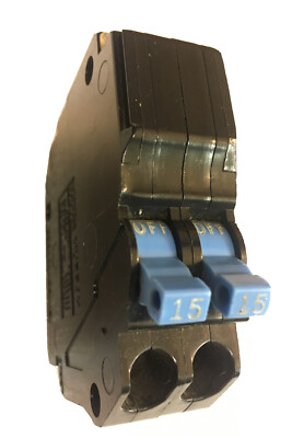 Murray Type MM Twin Circuit Breaker Two 15/15 Amp 120/240VAC Cat. # MM1515 CTL 