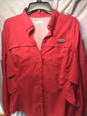 Women S Columbia Sportswear Pfg Long Sleeve Fishing Shirt Size Blue X Large New Ebay