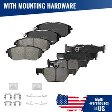 Front Rear Ceramic Brake Pads +Hardware for Subaru Legacy Outback WRX 2016-2019