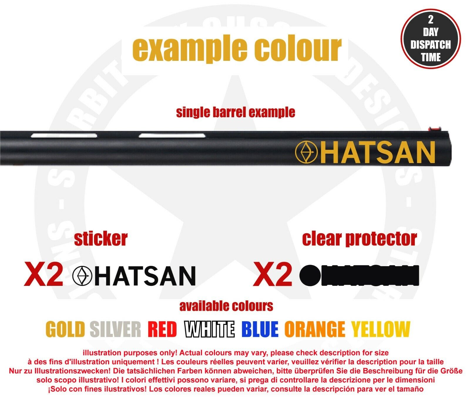 HATSAN Vinyl Decal Sticker For Rifle /shotgun / Case / Gun Safe / Car / HA1