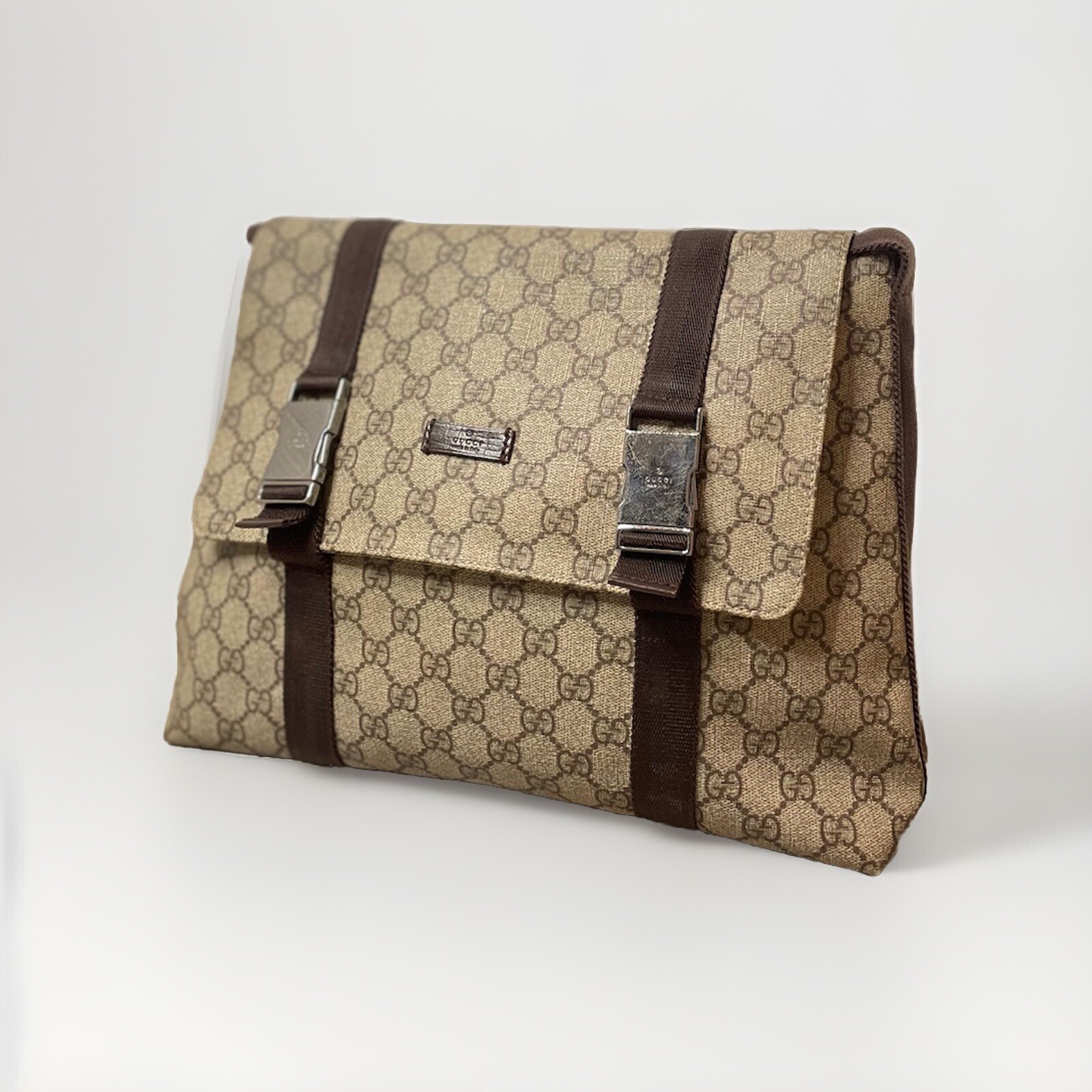 ALTRA Borsa a tracolla vintage Gucci GG Supreme grande monogramma rivestita tela messenger