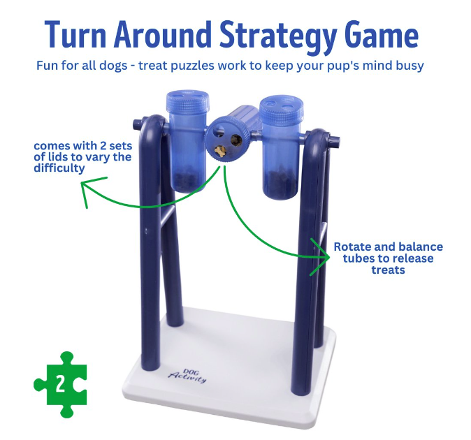 TRIXIE Dog Activity Turn Around Game, Level 2 Dog Puzzle Toy, Treat