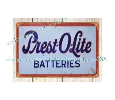 prest-o-lite battery man cave garage metal tin sign wall kitchen office plaque