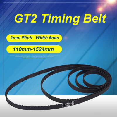 GT2 Timing Belt Closed-Loop Width 6mm 110-1524mm Pitch 2mm for 3D Printer & CNC
