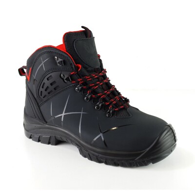 Tuffking Synapse S3 schwarz Leder Stahlkappe/Zwischensohle Sicherheit Wanderer Arbeitsstiefel