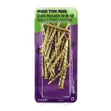 1oz. 1-1/4" Metal Trim Nails Brass Plated