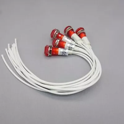 10Pcs 120V AC 10mm RED Panel Mounting LED Indication Signal Pilot Lights