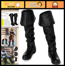 Medieval Pirate Boots for Men - Halloween Renaissance Gothic Cosplay Costume