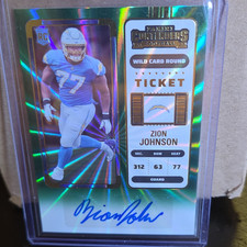 2022 Panini Contenders Zion Johnson #150 Rookie Auto Wild Card Green Pulsar