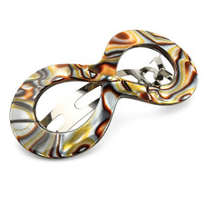 French Amie Infinity Loop Medium Hair Barrette 3" Cellulose Handmade Women Clip