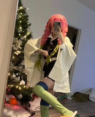Cosplay Kanroji Mitsuri Dämonentöter Anime Mädchen Kawaii süßes Kostüm mit Perücke