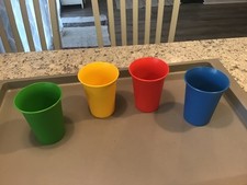 Vintage Tupperware 7oz Tumbler Cups Classic Set of Four 109 Kids Primary Colors