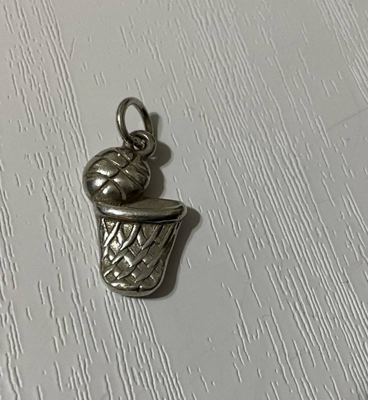 James Avery Sterling Silver Basketball and Hoop Charm *NO RESERVE*