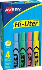 HI-LITER R Desk Style Highlighters Assorted Chisel Tip 4/BX - 5EA
