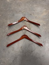 Orvis Brown Wooden Curved Hangers Lot Of 3