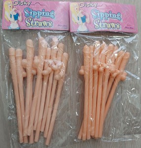 New Bachelorette Fun Party Favor Penis Dicky Sipping Drinking Straws Lot of 20