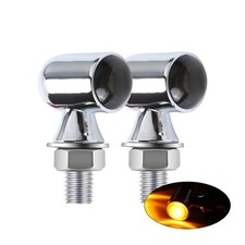 2X LED Motorcycle Turn Signal Indicator Light Mini Chrome Bullet Amber Universal