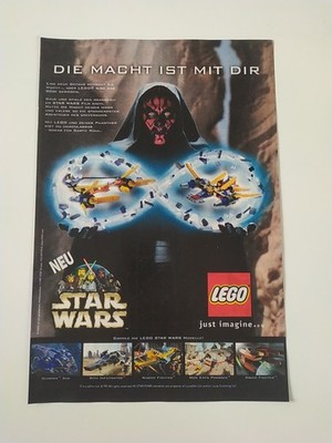 Seltene Werbung Flyer Werbeblatt LEGO Star Wars Darth Maul Gungan Sub 1999