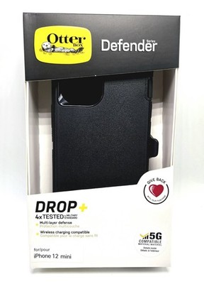 IPhone 12 Mini Case - Black Otterbox Defender  - Wireless Charging Compatible 