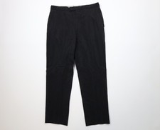 Vtg 50s Rockabilly Mens 34x28 Wool Rayon Gabardine Knit Chino Pants Black USA