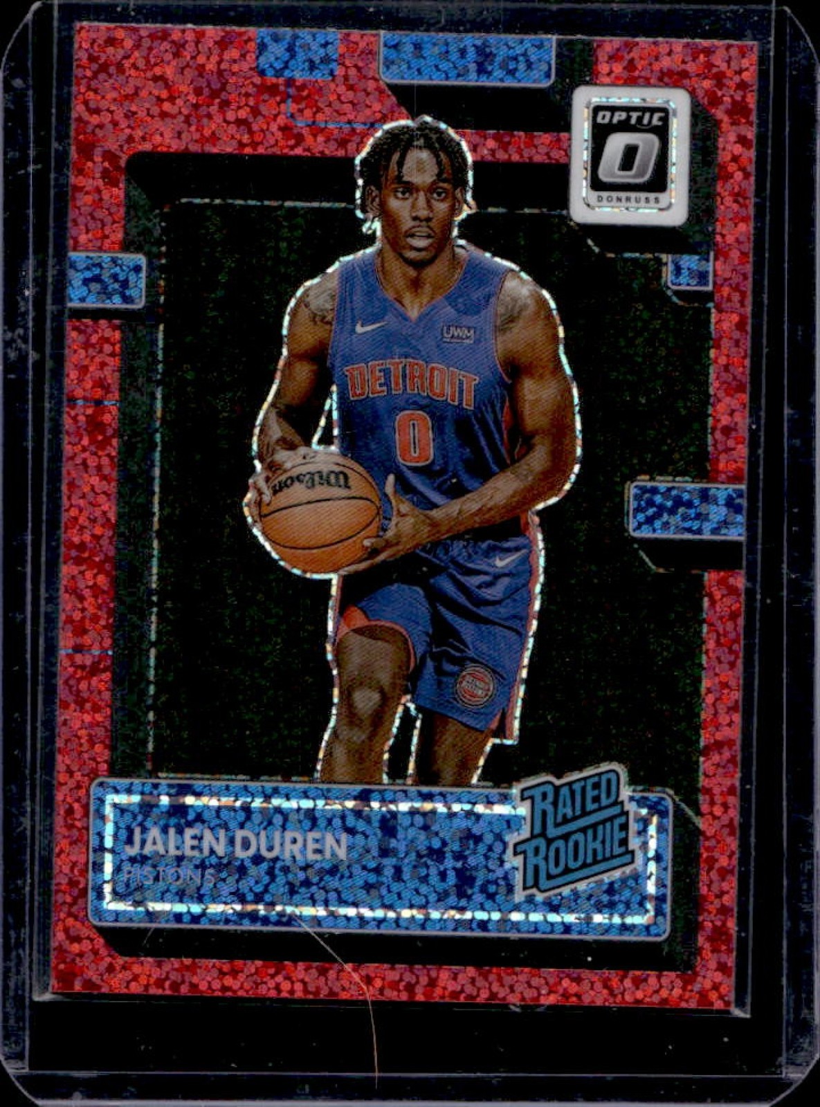 2022-23 Panini Donruss Optic Jalen Duren Red Sparkle RC Rated #227 Rookie
