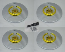 4 Cap Deal Vogue Gold Chrome Cadillac Wheel Rim Center Cap Set W Locks 991-0625