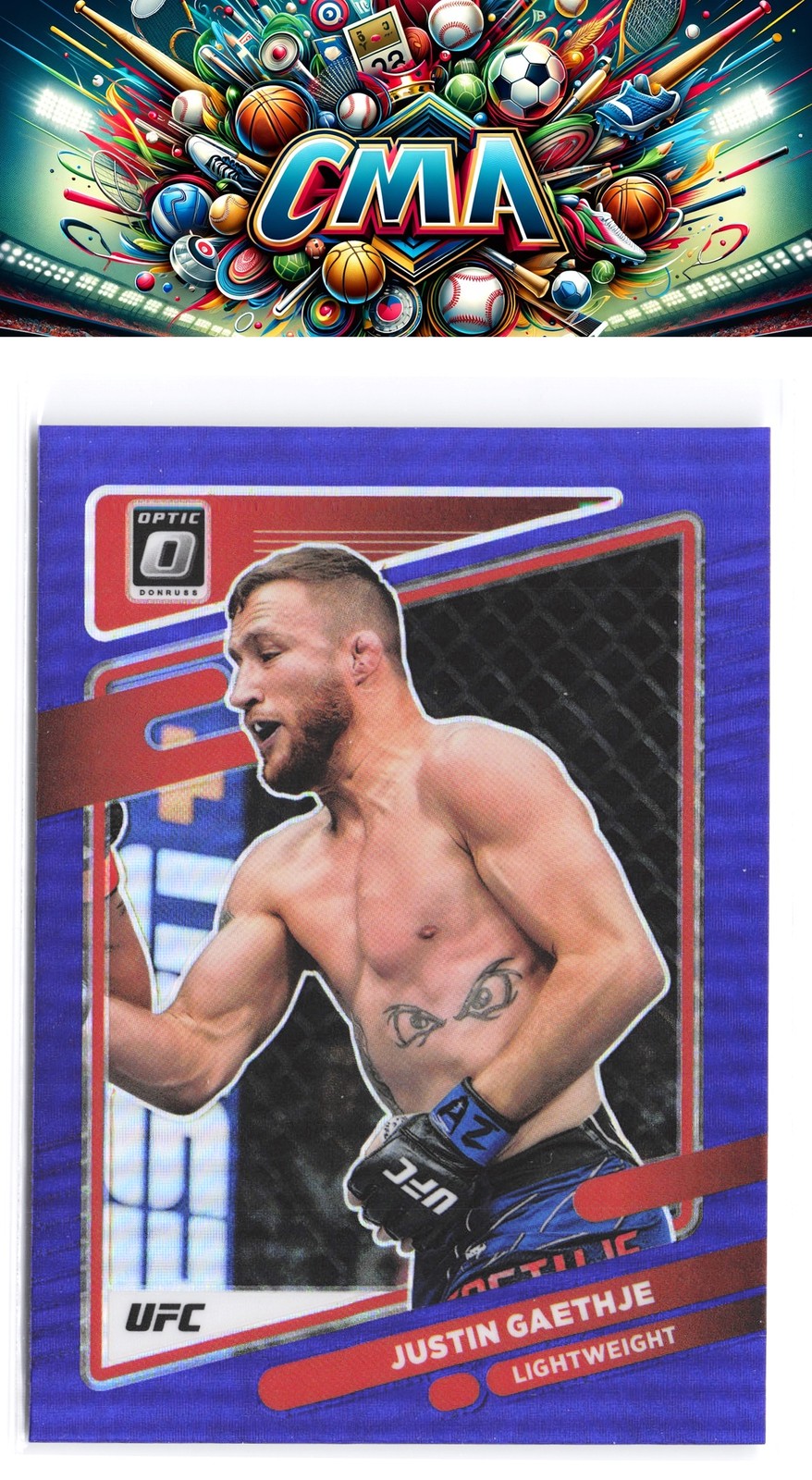 2022 Donruss Optic UFC #98 Justin Gaethje Purple