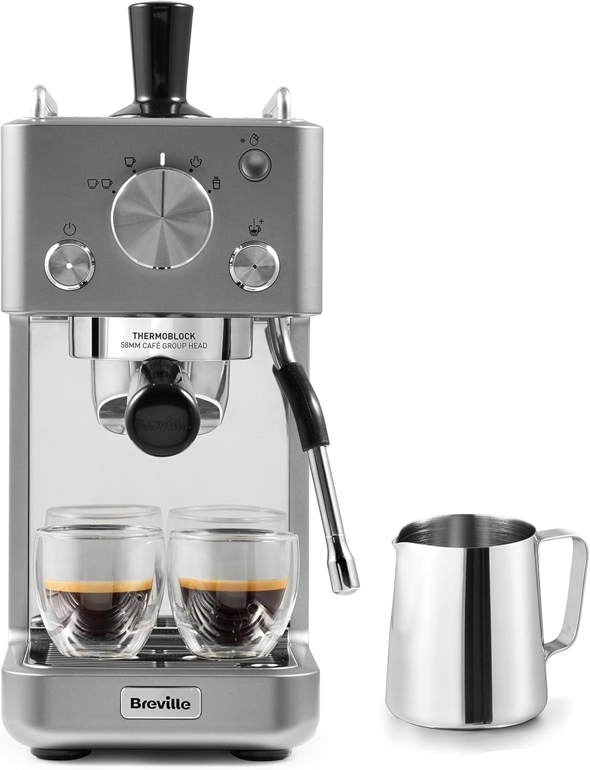 Breville Barista Slimline Espresso Machine | Integrated Milk Frother | Compact Coffee Maker For Cappuccinoslattes & More | 15 Bar Pump | Silver [Vcf18 - Image 5