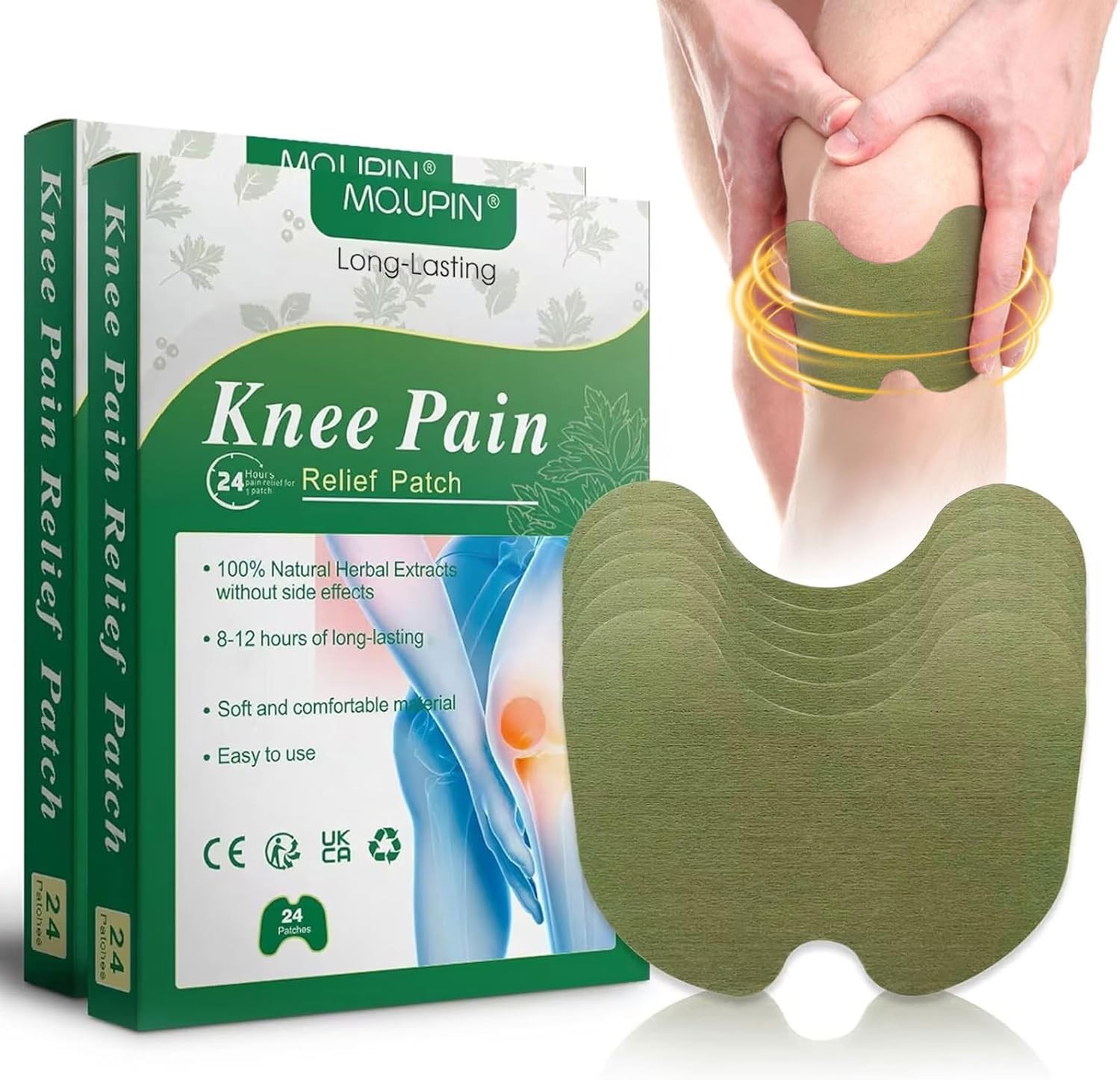48 PCs Knee Pain Relief Patches,MQUPIN Pain Wormwood Relief Patch Plaster Warmi