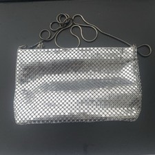 American Eagle Purse Mesh Silver Shiny Metal Long Metal Shoulder Strap Vtg Style