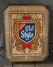 Vintage Old Style Beer Lighted Sign Crystal Cut Backbar G Heileman Brewing Co