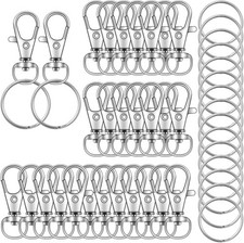 70PCS Swivel Snap Hooks with Key Rings, Metal Lobster Claw Clasp, Keychain Ri...