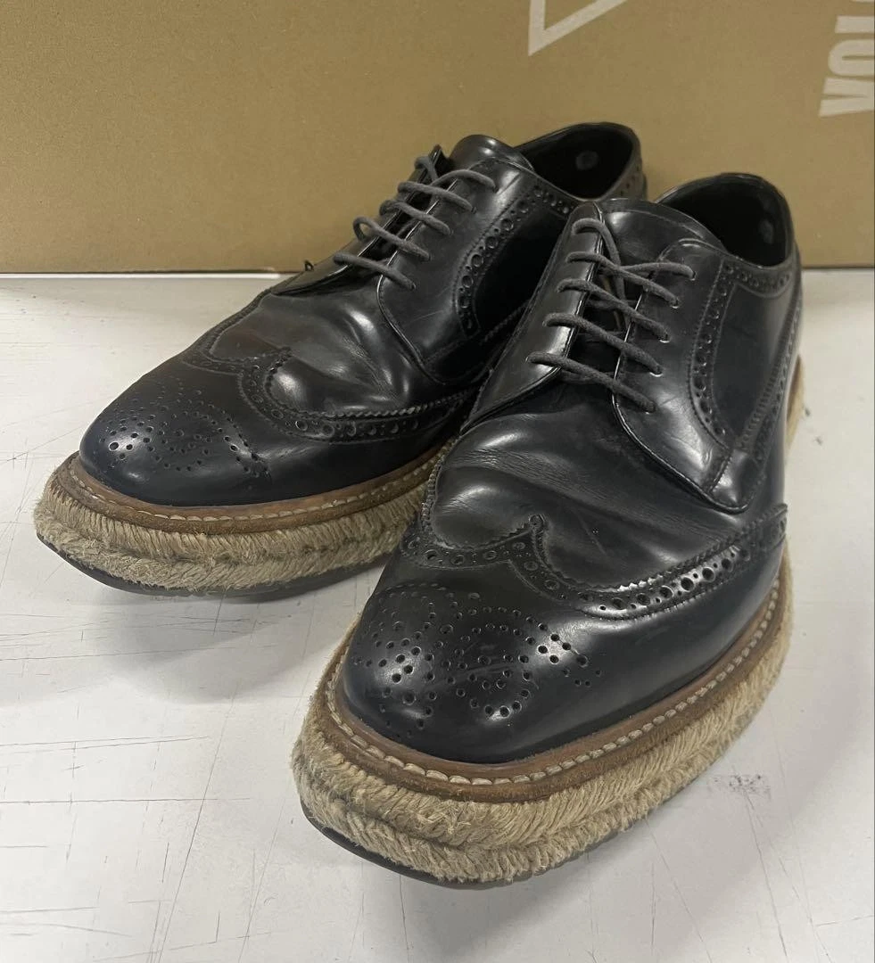 PRADA Scarpe eleganti uomo mocassini pelle nero UK7 US8 79239c