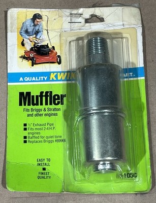 Kwik-Fix M-105C Lawn Mower 1/2'' Exhaust Muffler Replaces 2-4HP Briggs 89966 NOS