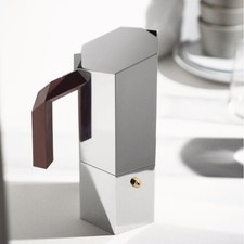Alessi Menhir 3 Cup Induction Hob Espresso Maker - Burgundy/Steel (Scorched)