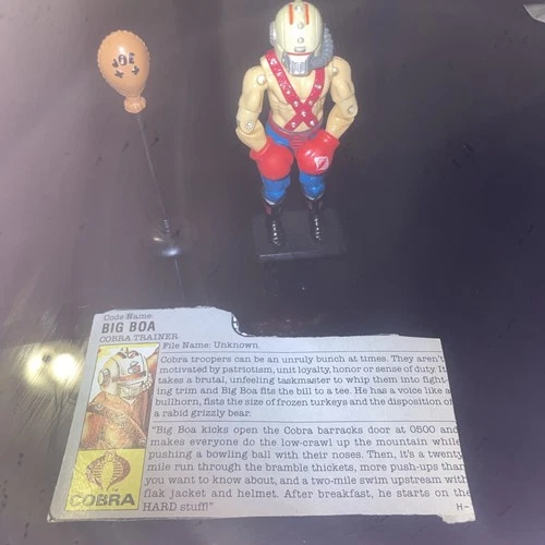 G.I. Joe 1987 Cobra Big Boa Complete With File Card And Accessories Loose See