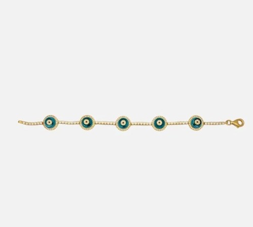 Against Evil Eye Diamond Bracelet 18K Yellow Gold & Diamond Bracelet - Picture 2 of 6